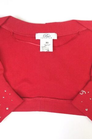 Scaldaspalle in jersey bambina Petit in cotone felpato rosso, elasticizzato
