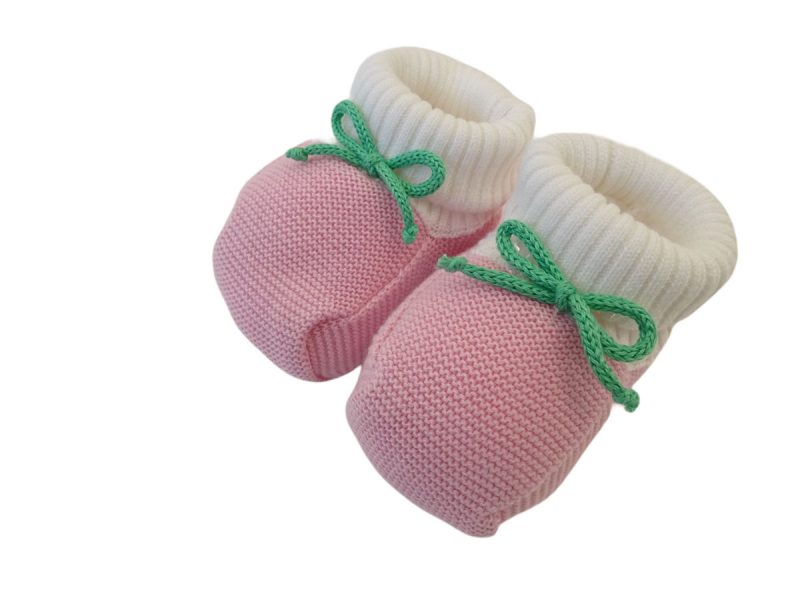 Babbucce in filo di cotone per neonata