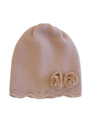 Cappellino in lana con rose velluto Baby Lord.