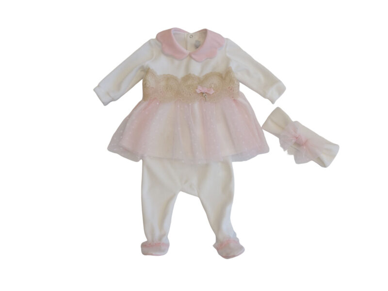 Completo neonata 2pz Petit con fascia capelli