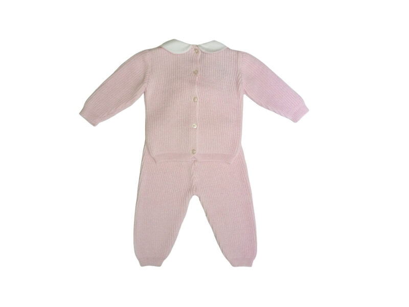 Completino 2pz neonata in lana rosa Baby Lord