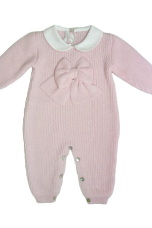 Tutina neonata in lana merino rosa Baby Lord